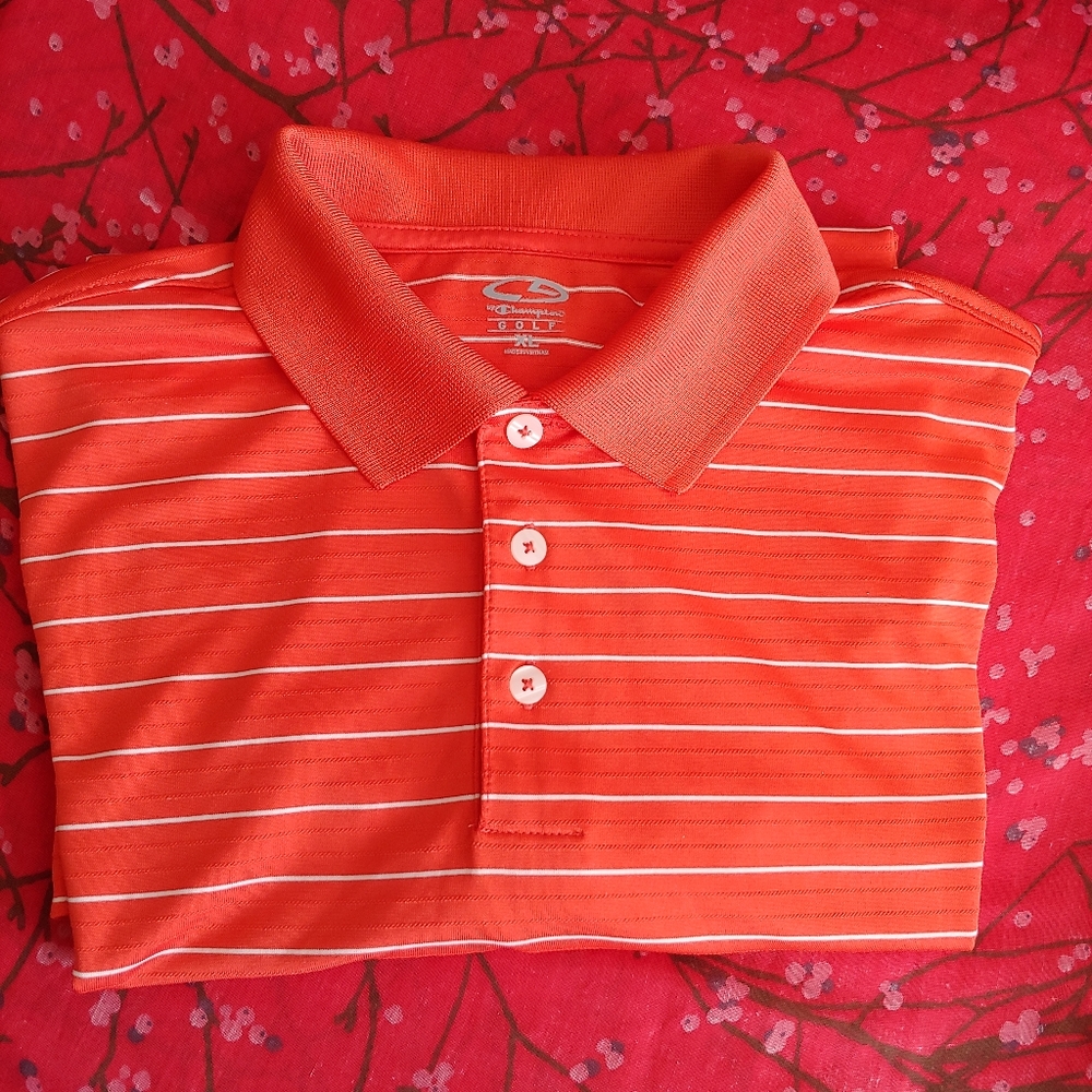 Champion Men's Polo Golf Duo Dry Striped Shirt XL